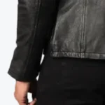 Alex Leather Biker Jackets Black Sleeves Rare Jacket