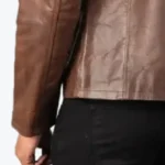 Alex Leather Biker Jackets Brown Sleeves Rare Jacket