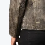 Alex Leather Biker Jackets Distressed Brown Sleeves Rare Jacket