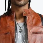 Bellagio Vintage Brown Biker Jacket Collar Rare Jacket