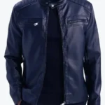 Blue Cafe Racer Genuine Leather Jackets Rare Jacket
