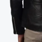 Brad Black And White Leather Biker Jacket Sleeves Rare Jacket