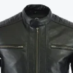Cafe Racer Black Leather Jacket Collar Rare Jacket
