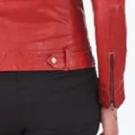 Claire Red Leather Jacket Sleeves Rare Jacket