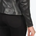 Kelsee Black Leather Biker Jacket Sleeves Rare Jacket