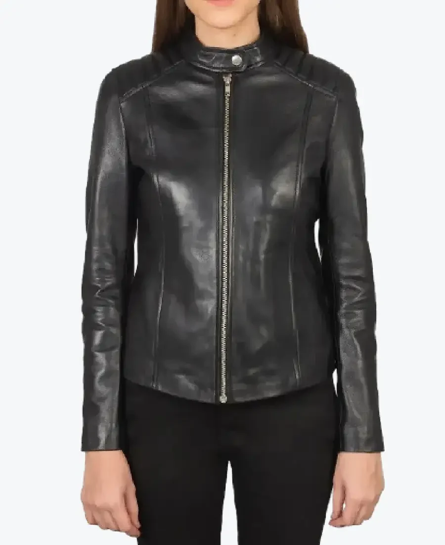 Kelsee Black Leather Biker Jackets Rare Jacket
