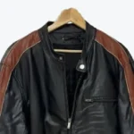 M Julian Retro Biker Leather Jacket Collar Rare Jacket