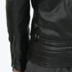 Madrid Black Quilted Leather Racing Jacket Sleeves Rare Jacket