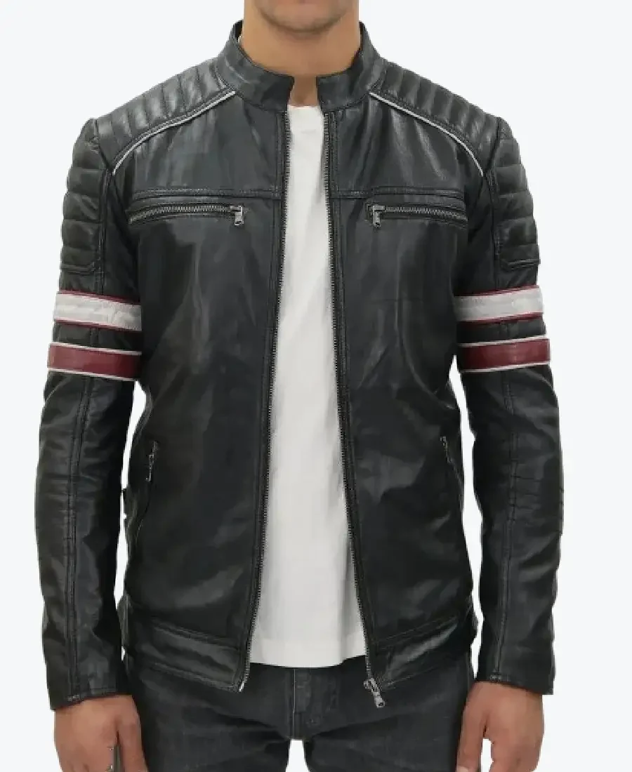 Madrid Black Quilted Leather Racing Jackets Rare Jacket