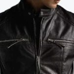 Men Black Divo Cafe Racer Jacket Collar Rare Jacket