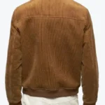 Men Corduroy Brown Bomber Jacket Back - Rare Jackets