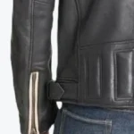 Men Stripped Black And White Biker Jacket Sleeves Rare Jacket