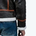 Men's Alpine Brown Fur Leather Jacket Sleeves Rare Jacket