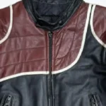 Men's Asymmetrical Black And Brown leather Biker jacket Collar Rare Jacket