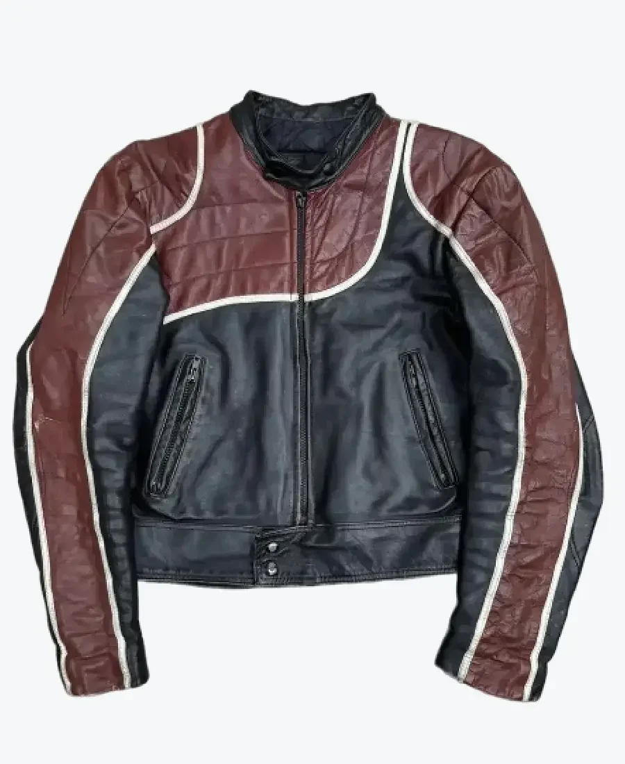 Men's Asymmetrical Black And Brown leather Biker jackets Rare Jacket