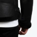 Men's B-3 Black Leather Bomber Jacket Sleeves Rare Jacket