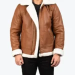 Men's B-3 Brown Leather Bomber Jackets Rare Jacket