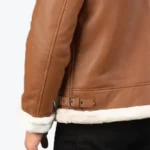 Men's B-3 Brown Leather Bomber Jackets Sleeves Rare Jacket
