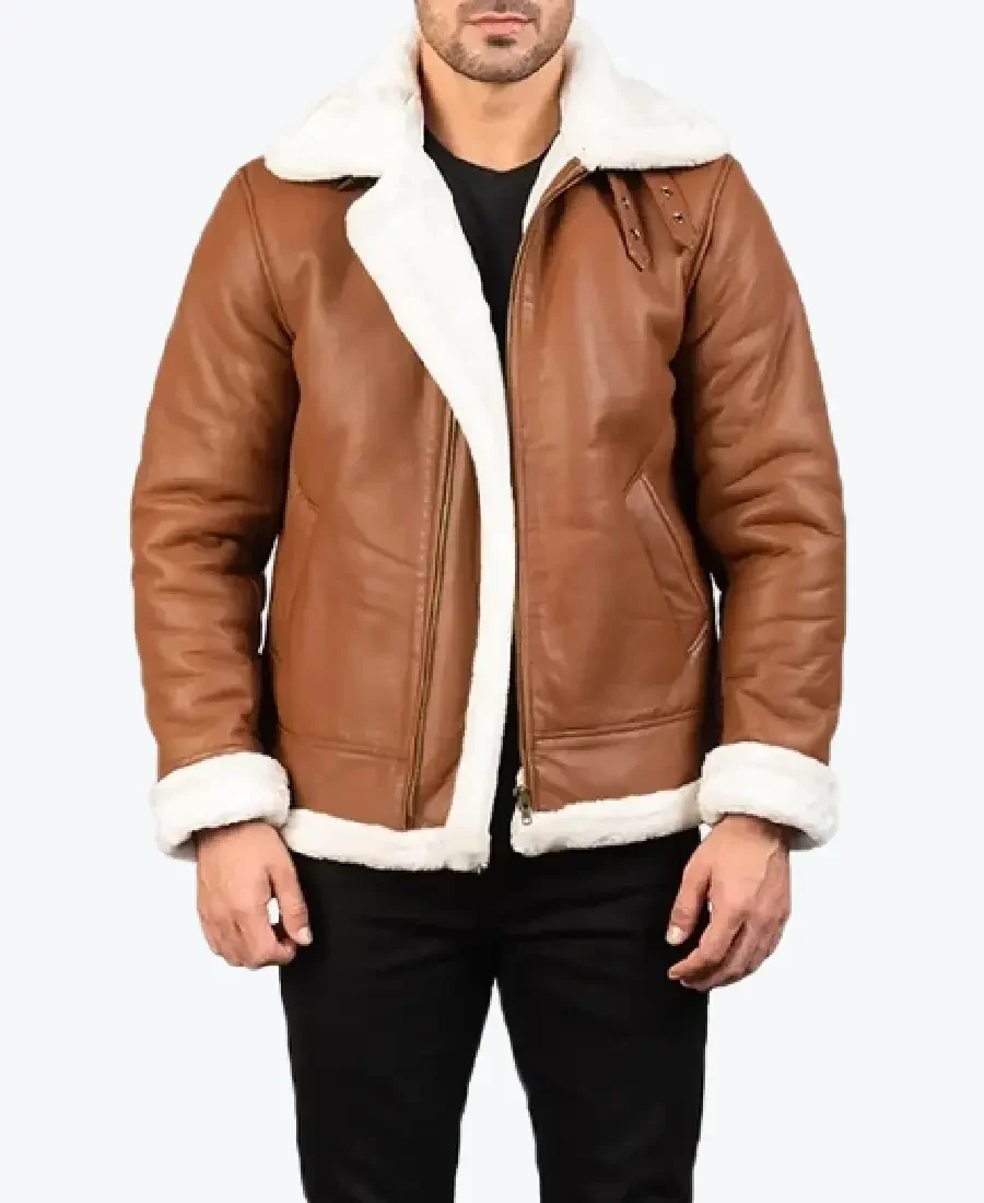 Men's B-3 Brown Leather Bomber Jackets Rare Jacket