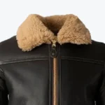 Men's Battle SF Bomber Shearling Fur Jacket Collar Rare Jacket