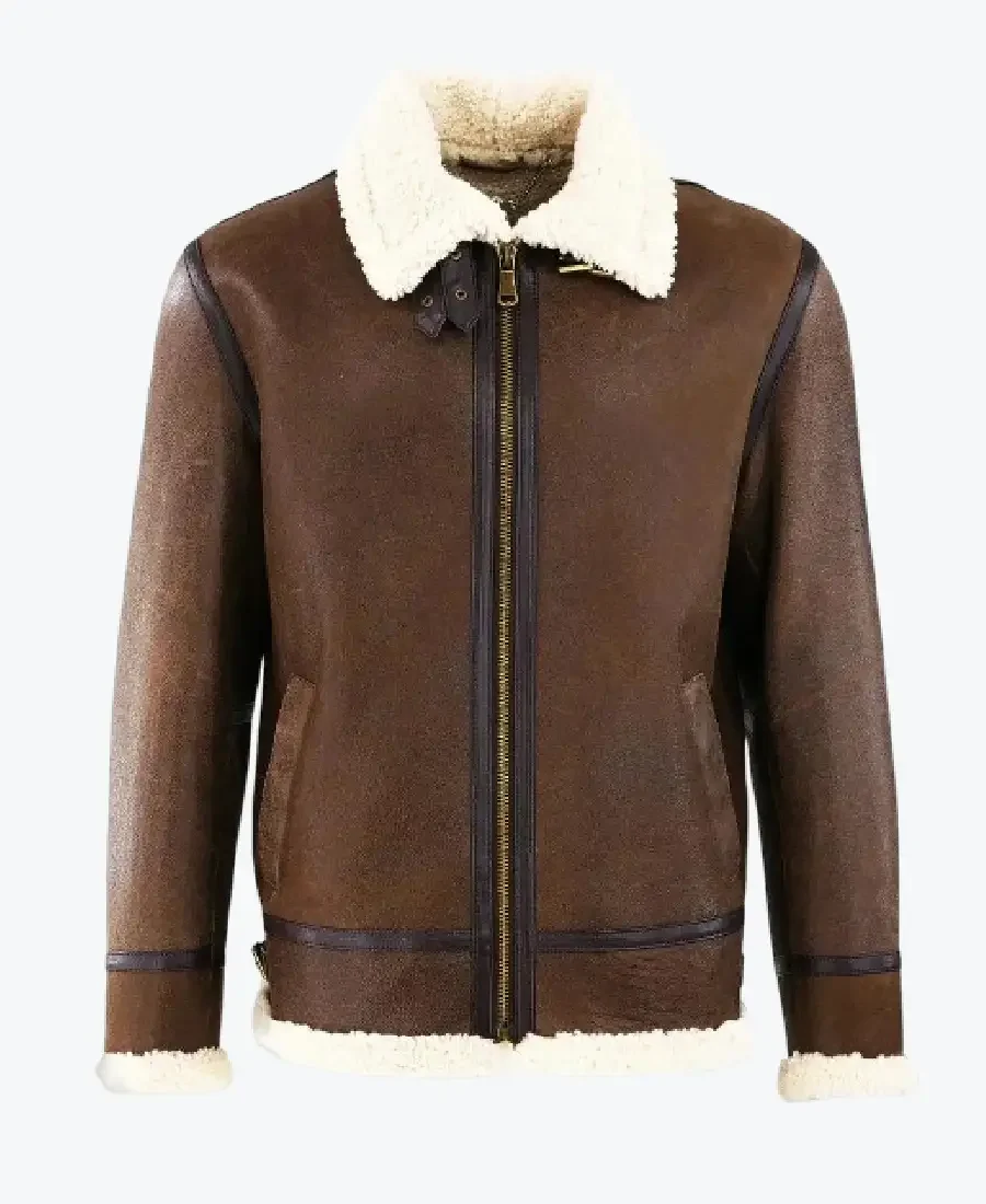 Men's Berlin Brown Shearling Bomber Jackets Rare Jacket