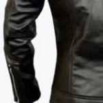 Mens Black Biker Cafe Racer Leather Jacket Sleeves Rare Jacket
