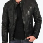 Men's Black Mobil Cafe Racer Jackets Rare Jacket