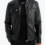Men's Black Quilted Biker Leather Jackets Rare Jacket