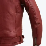 Men's Blaze Burgundy Motorcycle Leather Jacket Sleeves Rare Jacket