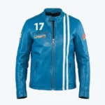Men's Blue Motorcycle Leather Jackets Rare Jacket