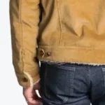 Men's Brown Corduroy Shearling Jacket Sleeves Rare Jacket