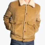 Men's Brown Corduroy Shearling Jackets Rare Jacket