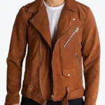 Men’s Brown Suede Leather Biker Jackets Rare Jacket