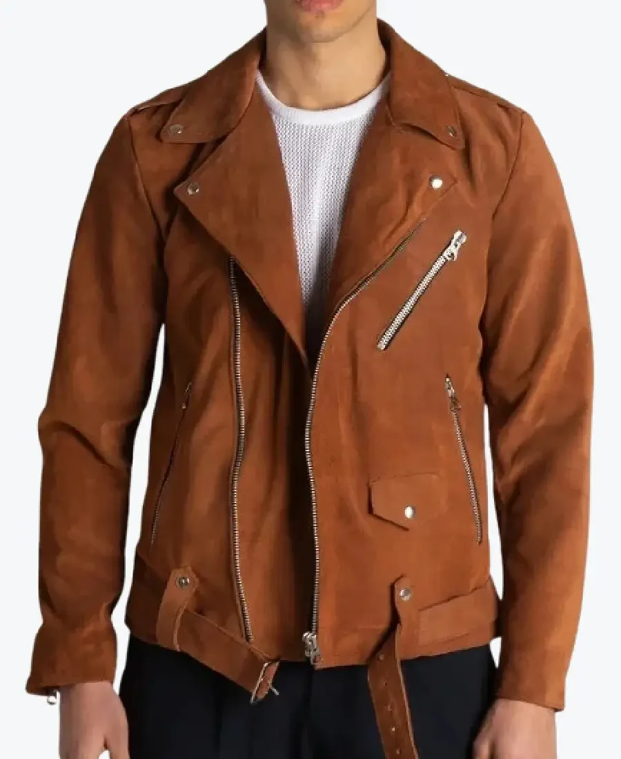 Men’s Brown Suede Leather Biker Jackets Rare Jacket