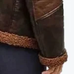 Men’s Chan Dark Brown Shearling Leather Jacket Sleeves Rare Jacket