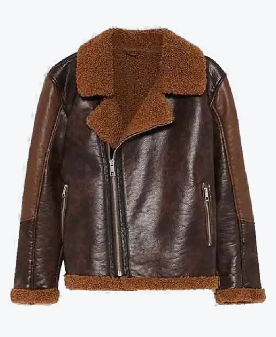 Men’s Chan Dark Brown Shearling Leather Jackets Rare Jacket