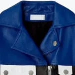 Men's Courreges Block Leather Biker Jacket Collar Rare Jacket