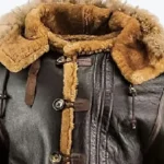 Men’s Dark Brown B-7 Bomber Leather Jacket Collar Rare Jacket