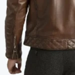 Mens Distressed Brown Leather Motorcycle Jacket Sleeves Rare Jacket