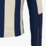 Men’s Gothic Cosplay Blue_White Leather Biker Jackets Sleeves Rare Jacket