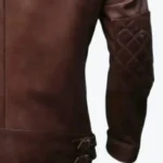 Men’s Motorcycle Casual Black Leather Jacket Brown Sleeves Rare Jacket