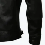 Men’s Motorcycle Casual Black Leather Jacket Sleeves Rare Jacket