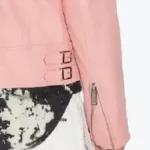 Men's Pink Leather Moto Jacket Sleeves Rare Jacket