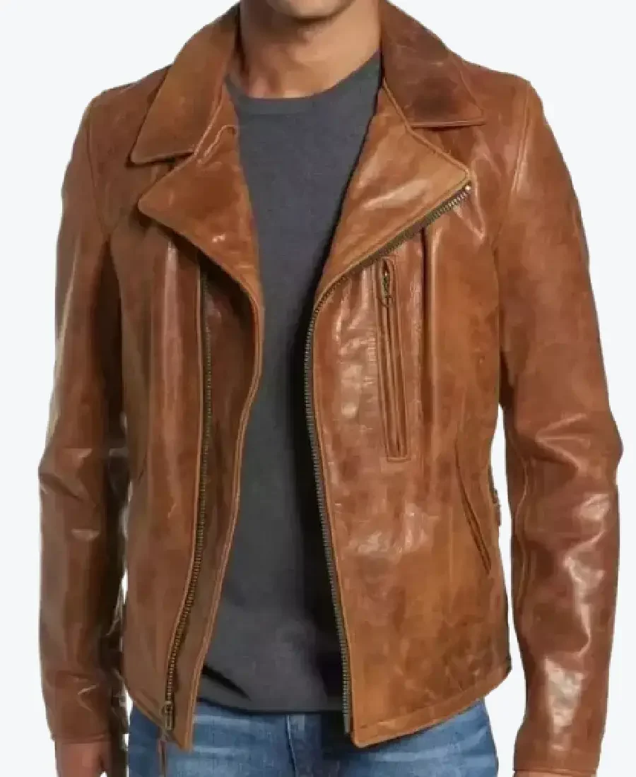 Men's Pure Tan Brown Brando Leather Jacket Rare Jacket Rare Jacket