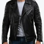 Men's Quilted Real Leather Motorcycle Jackets Rare Jacket
