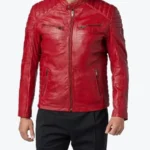 Mens Red Leather Biker Jackets Rare Jacket