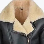 Men’s Shearling Black Leather B3 Jacket Collar Rare Jacket