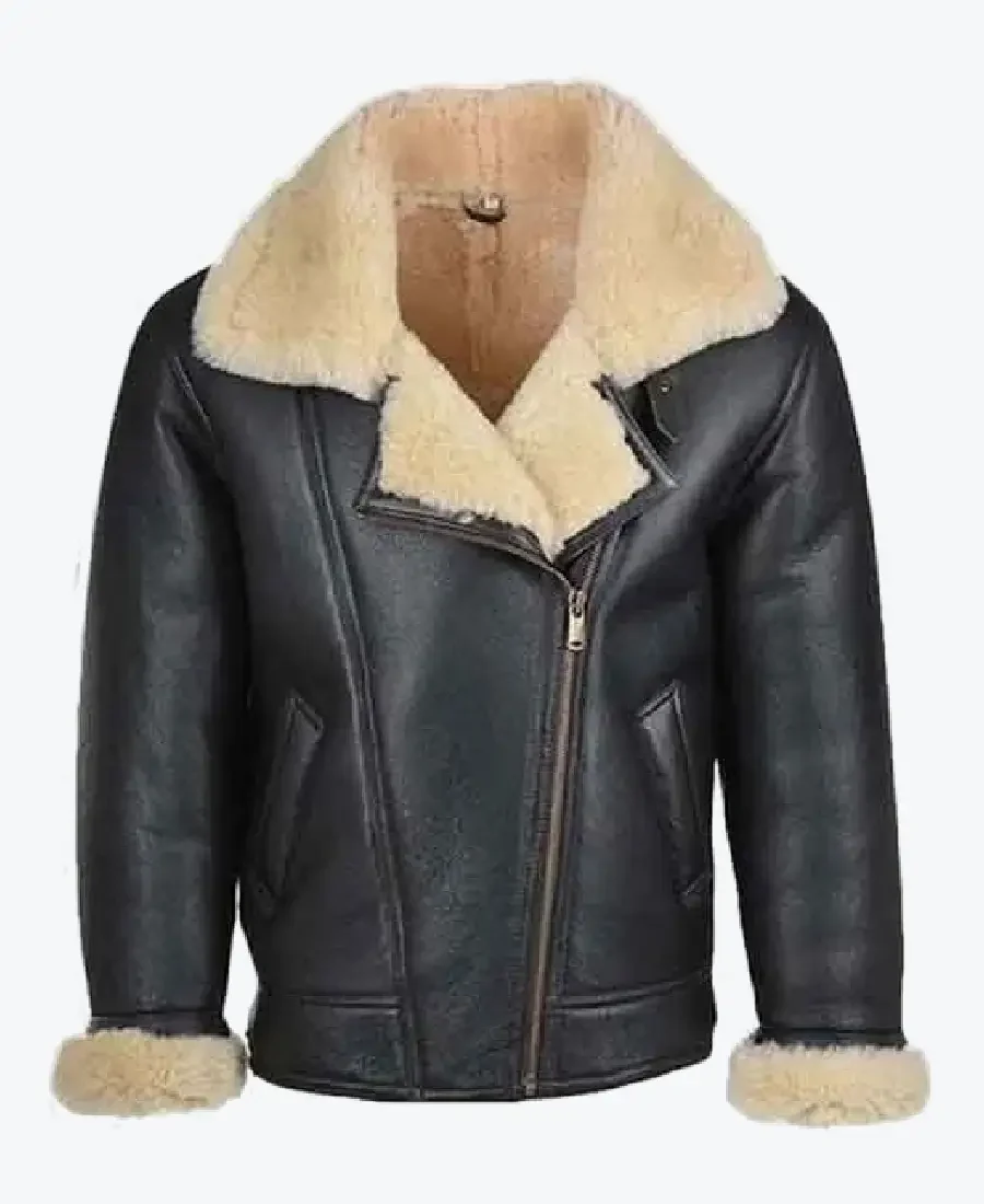 Men’s Shearling Black Leather B3 Jackets Rare Jacket