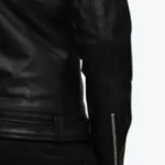 Negan Asymmetrical Black Belted Moto Leather Jacket Sleeves Rare Jacket