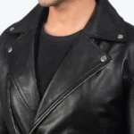 Noah Black Leather Biker Jacket Collar Rare Jacket